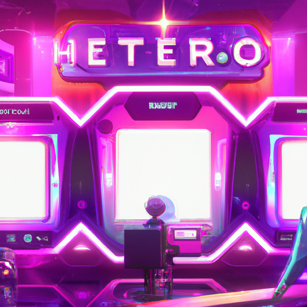 NebulaPlay hero: stylized arcade lobby with neon avatars